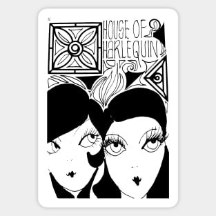 OP ART DESIGN MOD GIRLS ADVERT SIGN,,House of Harlequin Sticker